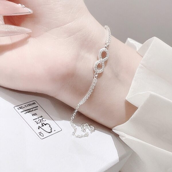 Lắc Tay Bạc Nữ Biểu Tượng Vô Cực Đính Đá Lấp Lánh Vẻ Đẹp Tinh Tế từ T&T Jewelry LT715255 - Ảnh 9