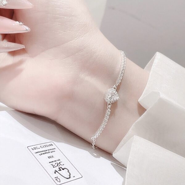 Lắc Tay Bạc Nữ Trái Tim Tỏa Nắng Viền Đá Lấp Lánh Tinh Xảo từ T&T Jewelry LT715256 - Ảnh 9