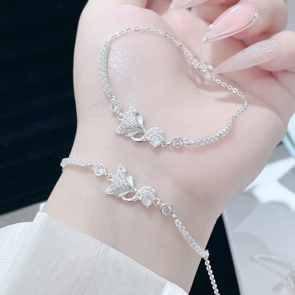 Lắc Tay Bạc Nữ Dáng Hồ Ly Duyên Dáng Đính Đá CZ Tinh Xảo từ T&T Jewelry LT715257 - Ảnh 9