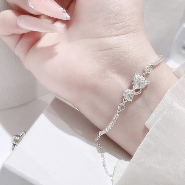 Lắc Tay Bạc Nữ Dáng Hồ Ly Duyên Dáng Đính Đá CZ Tinh Xảo từ T&T Jewelry LT715257 - Ảnh 8