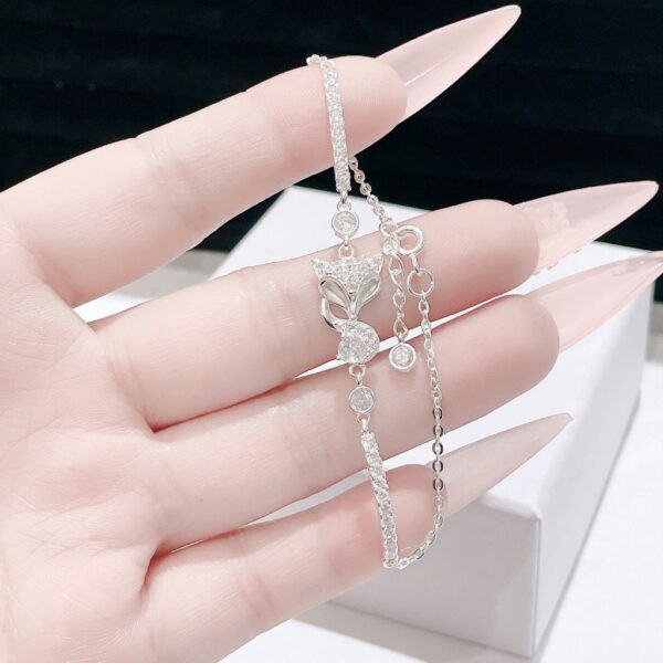 Lắc Tay Bạc Nữ Dáng Hồ Ly Duyên Dáng Đính Đá CZ Tinh Xảo từ T&T Jewelry LT715257 - Ảnh 7