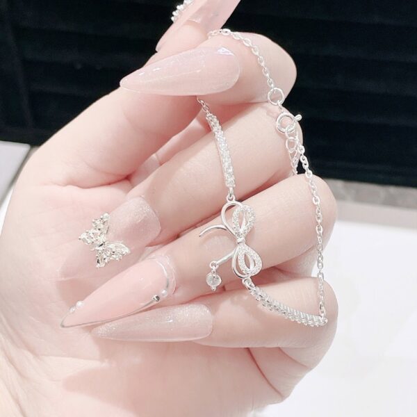 Lắc Tay Bạc Nữ Dáng Nơ Hồ Điệp Vấn Vương Đính Đá CZ Tinh Xảo T&T Jewelry LT715259 - Ảnh 6