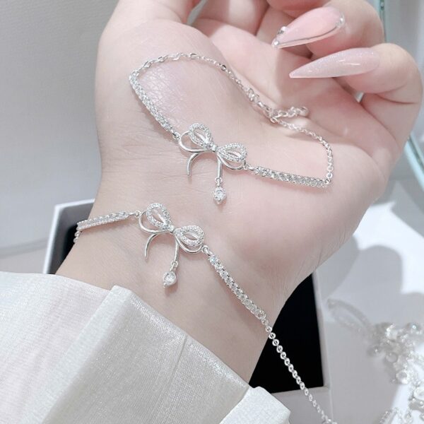 Lắc Tay Bạc Nữ Dáng Nơ Hồ Điệp Vấn Vương Đính Đá CZ Tinh Xảo T&T Jewelry LT715259 - Ảnh 9