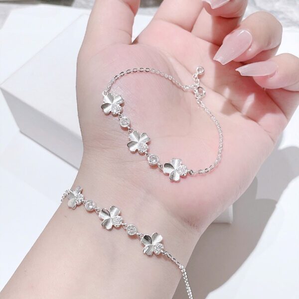 Lắc tay Bạc Nữ Cỏ Bốn Lá May Mắn Lấp Lánh, Sang Trọng T&T Jewelry LT716251 - Ảnh 9