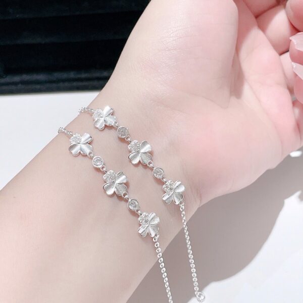 Lắc tay Bạc Nữ Cỏ Bốn Lá May Mắn Lấp Lánh, Sang Trọng T&T Jewelry LT716251 - Ảnh 8