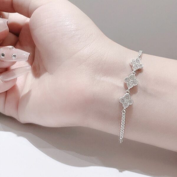 Lắc tay Bạc Nữ Đính Đá Cỏ Bốn Lá May Mắn Tinh Xảo T&T Jewelry LT716252 - Ảnh 9