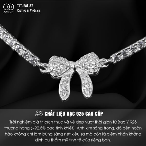 Lắc Tay Bạc Nữ Nơ Xinh Lấp Lánh Kiêu Kỳ Tinh Xảo T&T JEWELRY LT716253 - Ảnh 4