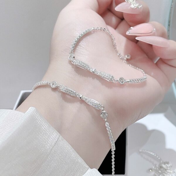 Lắc Tay Bạc Nữ Nơ Tình Yêu Lấp Lánh Đính Đá CZ Tinh Xảo từ T&T Jewelry LT716254 - Ảnh 7