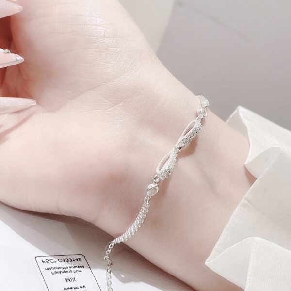 Lắc Tay Bạc Nữ Nơ Tình Yêu Lấp Lánh Đính Đá CZ Tinh Xảo từ T&T Jewelry LT716254 - Ảnh 9