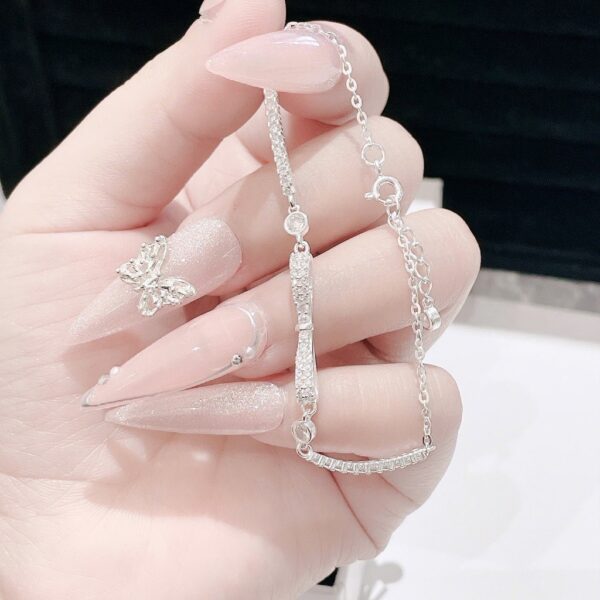 Lắc Tay Bạc Nữ Nơ Tình Yêu Lấp Lánh Đính Đá CZ Tinh Xảo từ T&T Jewelry LT716254 - Ảnh 6