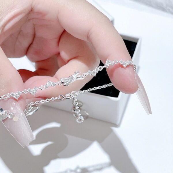 Lắc Tay Bạc Nữ Nơ Duyên Dáng Đính Đá Dải Ngân Hà Lấp Lánh từ T&T Jewelry LT715254 - Ảnh 7