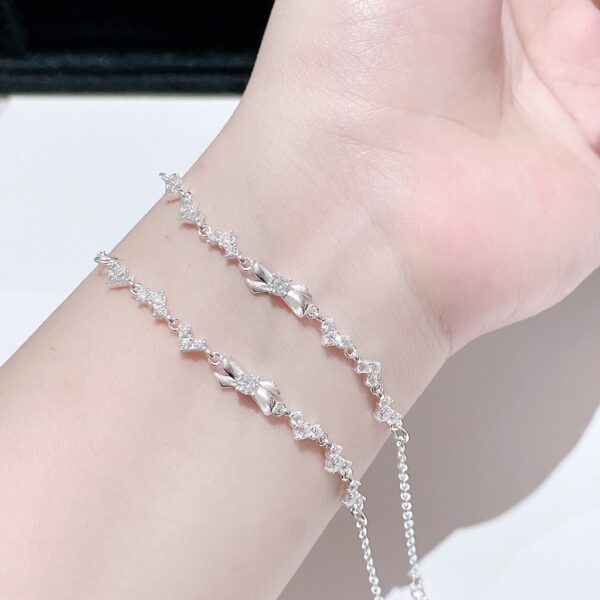 Lắc Tay Bạc Nữ Nơ Duyên Dáng Đính Đá Dải Ngân Hà Lấp Lánh từ T&T Jewelry LT715254 - Ảnh 8