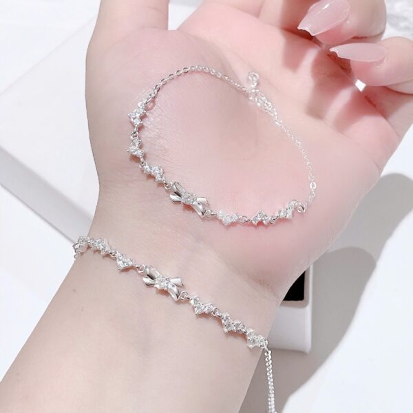 Lắc Tay Bạc Nữ Nơ Duyên Dáng Đính Đá Dải Ngân Hà Lấp Lánh từ T&T Jewelry LT715254 - Ảnh 9
