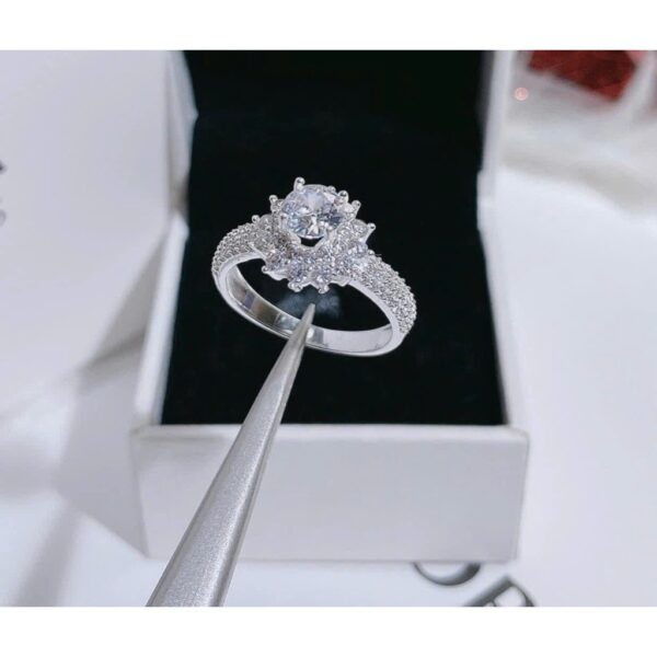 Nhẫn Bạc Nữ Thiết Kế Hoa Đá CZ Lấp Lánh, Đẳng Cấp T&T Jewelry N2253 - Ảnh 7