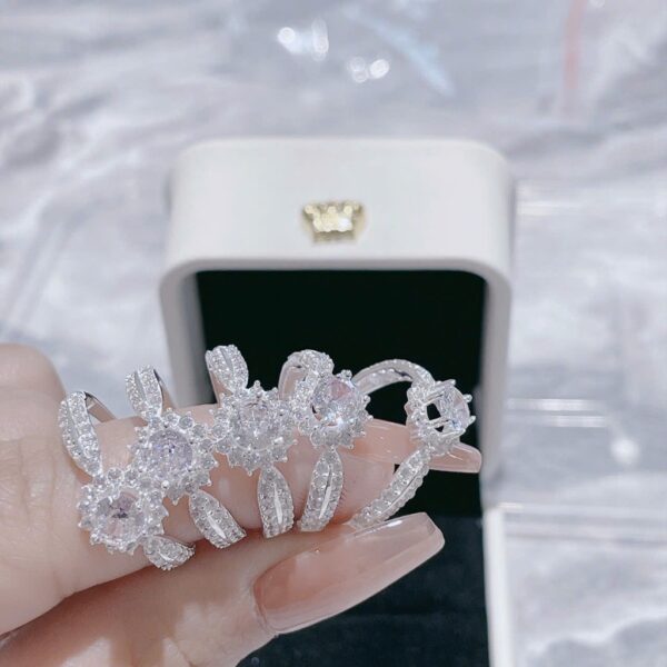 Nhẫn Bạc Nữ Hào Quang Nữ Hoàng Đính Đá CZ Tinh Xảo Quyền Lực T&T Jewelry NT041 - Ảnh 7
