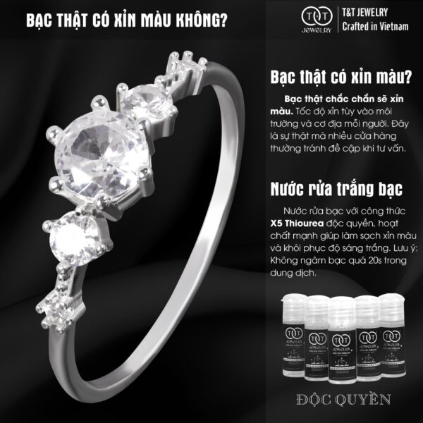 Nhẫn Bạc Nữ Dáng Vương Miện Đính Đá CZ Đẳng Cấp Tinh Xảo Lấp Lánh từ T&T Jewelry NT28252 - Ảnh 6