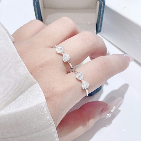 Nhẫn Bạc Nữ Lời Thì Thầm Của Hai Trái Tim Đính Đá CZ Tinh Xảo Quyến Rũ T&T Jewelry NT28258 - Ảnh 8