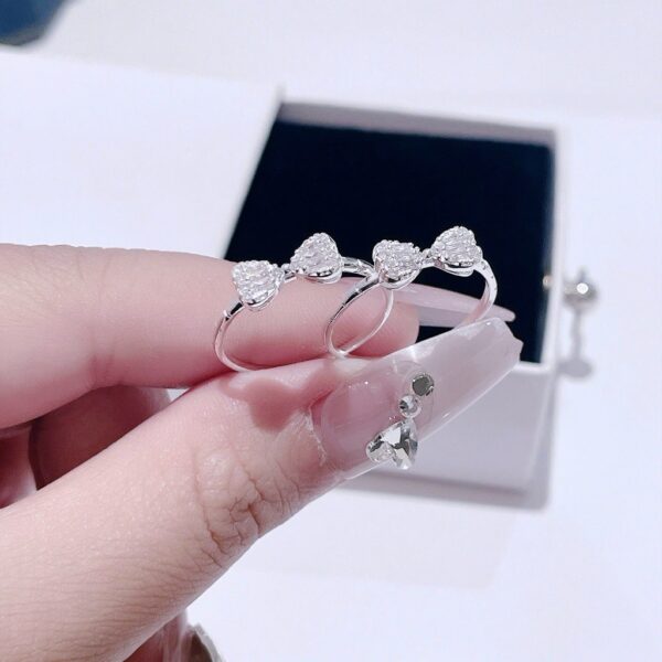 Nhẫn Bạc Nữ Lời Thì Thầm Của Hai Trái Tim Đính Đá CZ Tinh Xảo Quyến Rũ T&T Jewelry NT28258 - Ảnh 7