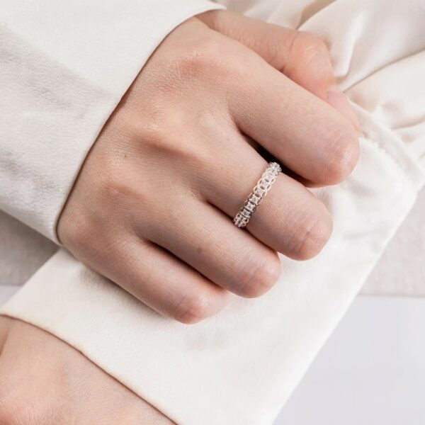 Nhẫn Bạc Nữ T&T Jewelry viền họa tiết Kim Tiền Tài Lộc May Mắn NN02 - Ảnh 7