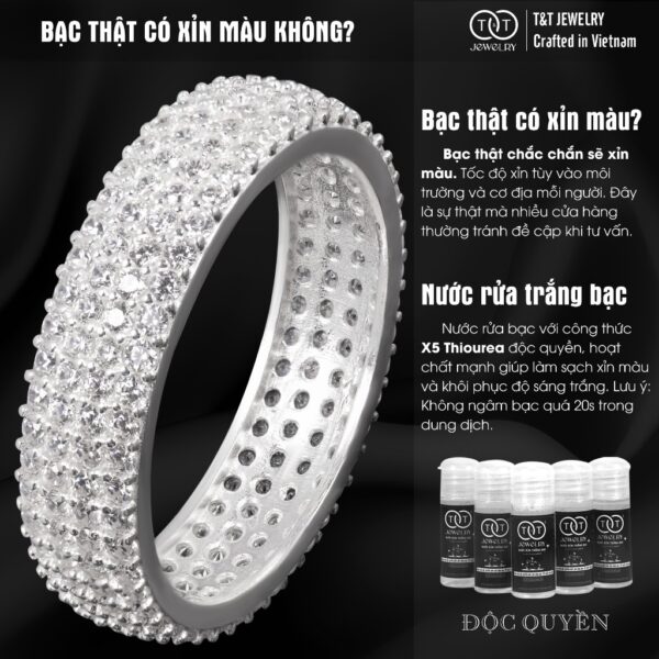 Nhẫn Bạc Nữ Dáng Dải Ngân Hà Kiêu Sa Đính Đá CZ Cao Cấp Thu Hút Mọi Ánh Nhìn T&T Jewelry NT58253 - Ảnh 5