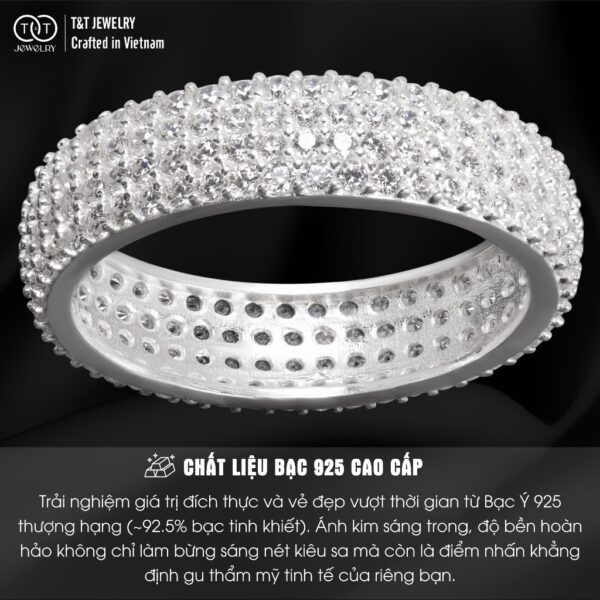Nhẫn Bạc Nữ Dáng Dải Ngân Hà Kiêu Sa Đính Đá CZ Cao Cấp Thu Hút Mọi Ánh Nhìn T&T Jewelry NT58253 - Ảnh 3