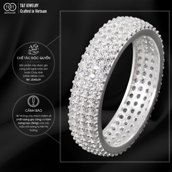 Nhẫn Bạc Nữ Dáng Dải Ngân Hà Kiêu Sa Đính Đá CZ Cao Cấp Thu Hút Mọi Ánh Nhìn T&T Jewelry NT58253 - Ảnh 6