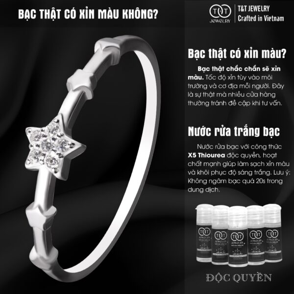 Nhẫn Bạc Nữ Dáng Vì Sao Dẫn Lối Đính Đá CZ Tinh Xảo Sang Trọng T&T Jewelry NT58254 - Ảnh 5