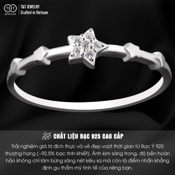 Nhẫn Bạc Nữ Dáng Vì Sao Dẫn Lối Đính Đá CZ Tinh Xảo Sang Trọng T&T Jewelry NT58254 - Ảnh 3
