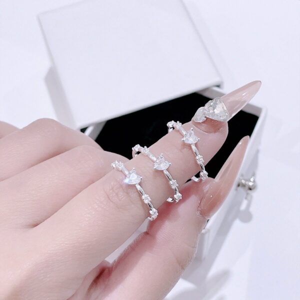 Nhẫn Bạc Nữ Dáng Giai Điệu Trái Tim Đính Đá CZ Tinh Khôi T&T Jewelry NT28255 - Ảnh 9