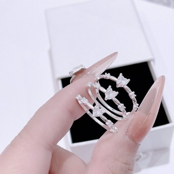 Nhẫn Bạc Nữ Dáng Giai Điệu Trái Tim Đính Đá CZ Tinh Khôi T&T Jewelry NT28255 - Ảnh 8