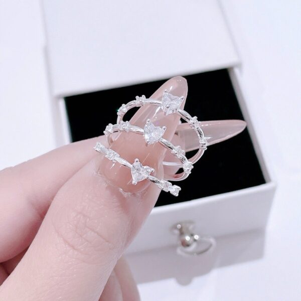 Nhẫn Bạc Nữ Dáng Giai Điệu Trái Tim Đính Đá CZ Tinh Khôi T&T Jewelry NT28255 - Ảnh 7