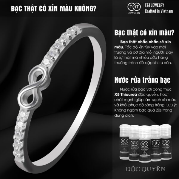 Nhẫn Bạc Nữ Lời Hẹn Ước Vĩnh Cửu Đính Đá CZ Tinh Xảo Sang Trọng T&T Jewelry NT 58256 - Ảnh 5