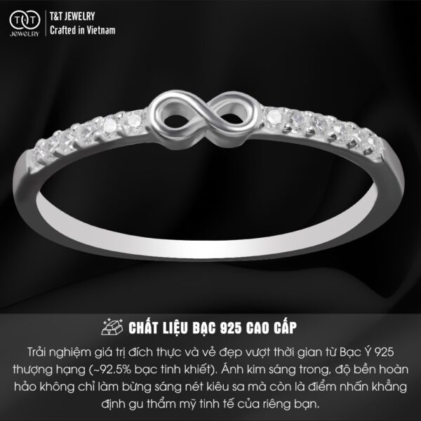Nhẫn Bạc Nữ Lời Hẹn Ước Vĩnh Cửu Đính Đá CZ Tinh Xảo Sang Trọng T&T Jewelry NT 58256 - Ảnh 3
