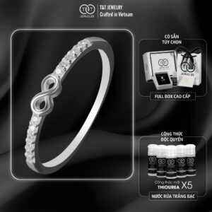 Nhẫn Bạc Nữ Lời Hẹn Ước Vĩnh Cửu Đính Đá CZ Tinh Xảo Sang Trọng T&T Jewelry NT 58256
