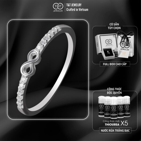 Nhẫn Bạc Nữ Lời Hẹn Ước Vĩnh Cửu Đính Đá CZ Tinh Xảo Sang Trọng T&T Jewelry NT 58256