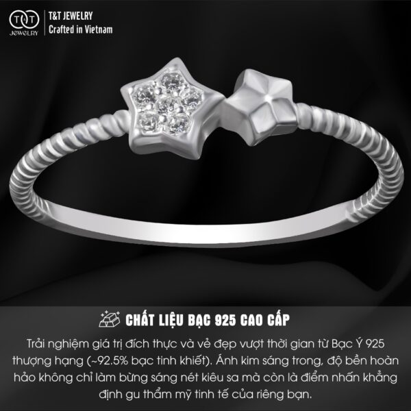 Nhẫn Bạc Nữ Dáng Lời Hẹn Ước Vì Sao Kiêu Sa Thu Hút Mọi Ánh Nhìn T&T Jewelry NT58258 - Ảnh 3