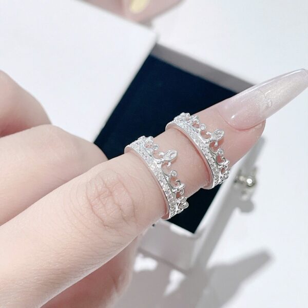 Nhẫn Bạc Nữ FreeSize Vương Miện Nữ Hoàng Kiêu Hãnh Đính Đá CZ Quyền Rũ Tinh Xảo T&T Jewelry NT58259 - Ảnh 8