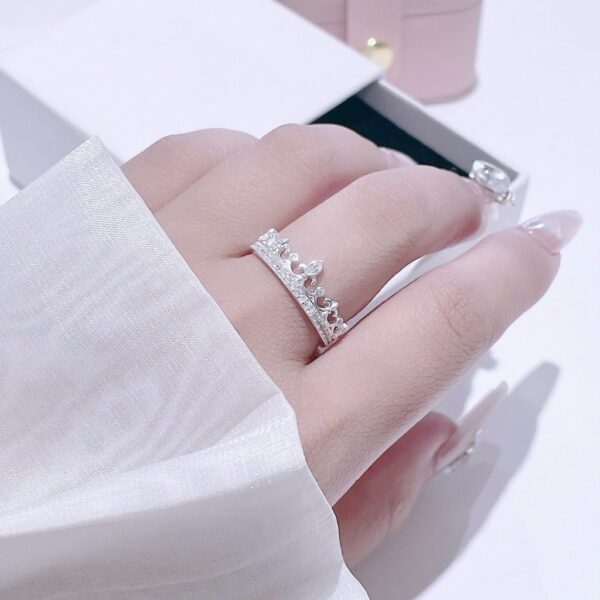 Nhẫn Bạc Nữ FreeSize Vương Miện Nữ Hoàng Kiêu Hãnh Đính Đá CZ Quyền Rũ Tinh Xảo T&T Jewelry NT58259 - Ảnh 9