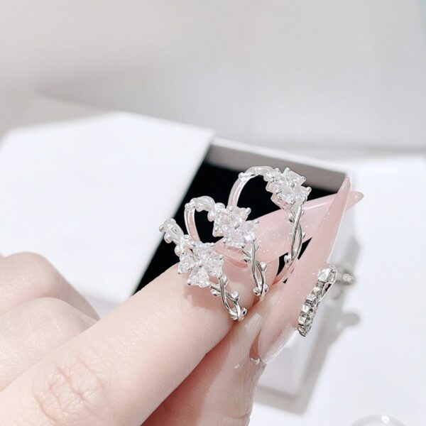 Nhẫn Bạc Nữ Tinh Xảo Thiết Kế Cỏ Bốn Lá Trái Tim Đan Xen Tinh Xảo, Lấp Lánh T&T Jewelry NT282561 - Ảnh 9