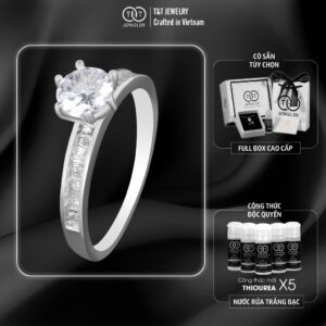 Nhẫn Bạc Nữ Bản Tình Ca Ngân Hà Đính Đá CZ Lấp Lánh T&T Jewelry NN044