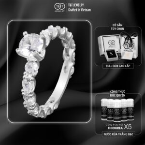 Nhẫn Bạc Nữ Dòng Sông Tinh Tú Lộng Lẫy Đính Full Đá CZ Sang Trọng T&T Jewelry NN068