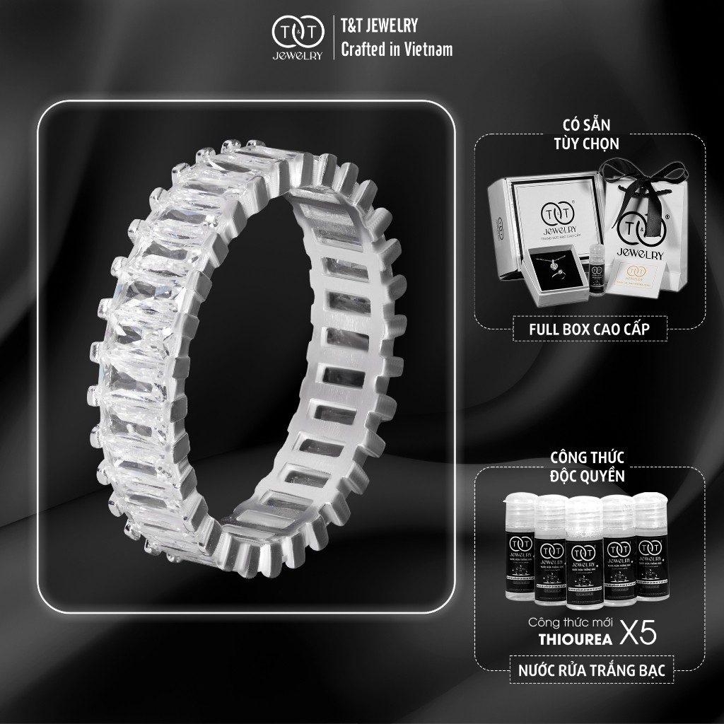 Nhẫn Bạc Nữ Dàn Giao Hưởng Pha Lê Quyến Rũ Đính Đá CZ Sang Trọng T&T Jewelry NT070