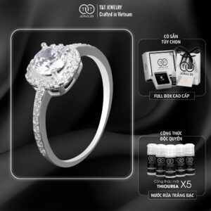 Nhẫn Bạc Nữ Tình Ca Hẹn Ước Nơi Ánh Sáng Đính Đá CZ Lộng Lẫy T&T Jewelry NN0100