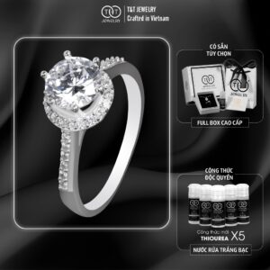 Nhẫn Bạc Nữ Vương Miện Lấp Lánh, Đính Đá CZ Sang Trọng T&T Jewelry N2367