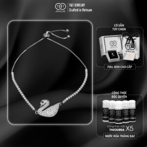 Lắc Tay Bạc Nữ Thiên Nga Kiêu Sa Đính Đá CZ Lấp Lánh Tinh Tế T&T Jewelry LT53253