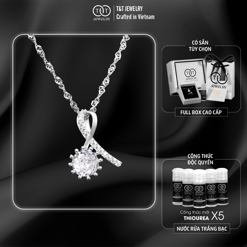 Dây Chuyền Nữ Bạc Ý S925 Đính Đá CZ Tinh Tế Mẫu Mới - T&T Jewelry DC023