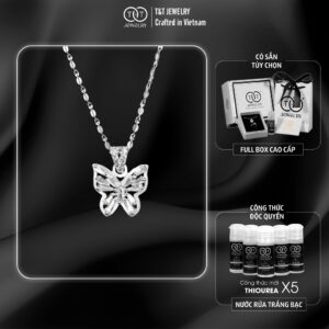 Dây chuyền nữ Bạc Ý S925 Hồ Điệp Cách Điệu Đính Đá CZ T&T Jewelry cao cấp DC0291