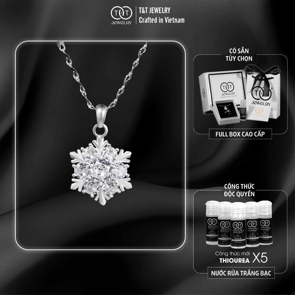 Dây Chuyền Nữ Bạc Ý S925 Bông Tuyết Sang Trọng - T&T Jewelry DC0201