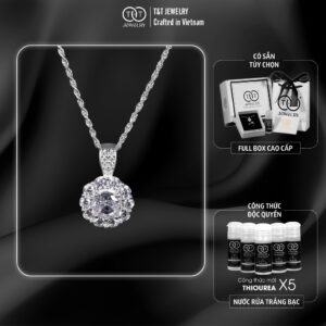 Dây chuyền nữ Hoa Bạc Ý s925 Dây Xoắn T&T Jewelry cao cấp DC013