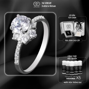 Nhẫn Bạc Nữ Dáng Đóa Hoa Vương Miện Tinh Xảo Đính Đá CZ Lấp Lánh T&T Jewelry N714254